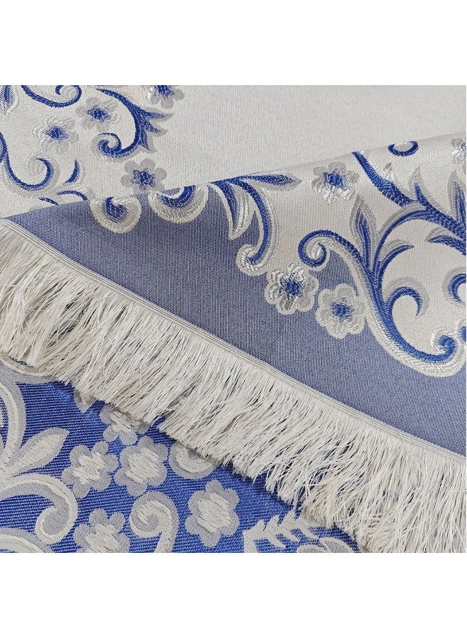 Hiras Prayer Mat Muslim Prayer Rug with Portable Bag, Water Proof Soft Fabric Foldable Prayer Mat 110*70 cm Blue - Image 2